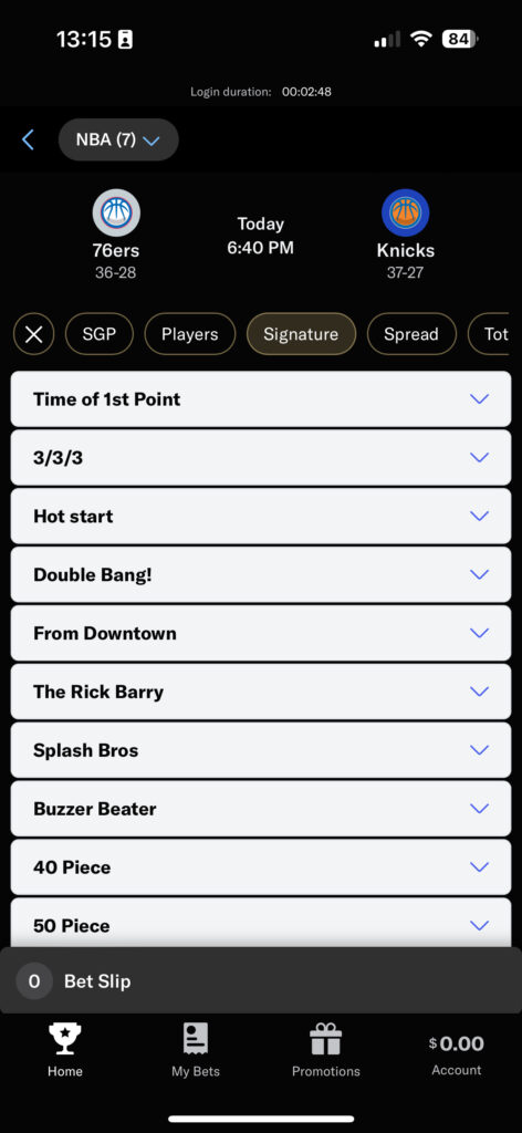 BetMGM Sportsbook app screenshot